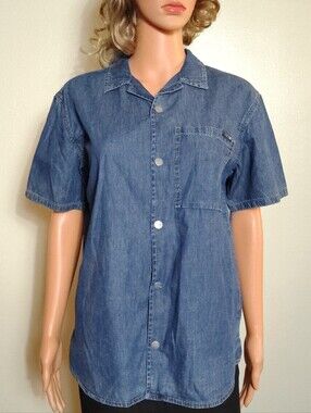 Joe's Jeans Denim Short Sleeve Button Down Shirt. Size XL. 100% Cotton.